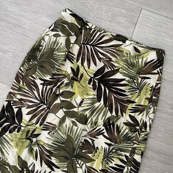 Vintage Chicos 100% Silk Wrap Skirt Tropical Leaves size 2 (large) - Picture 5 of 8